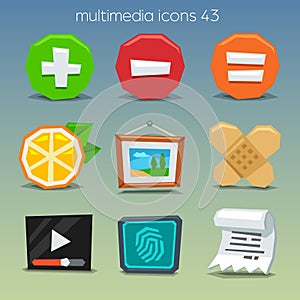 Funny multimedia icons-set 43