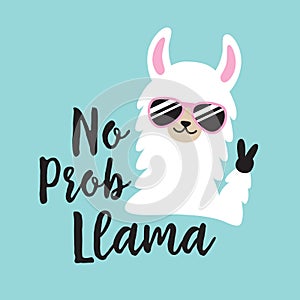 Funny No Prob Llama Vector Illustration
