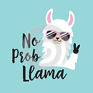 Funny No Prob Llama Vector Illustration