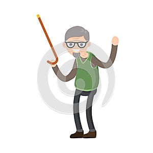 Funny old man with cane. Senior and Active Lifestyle