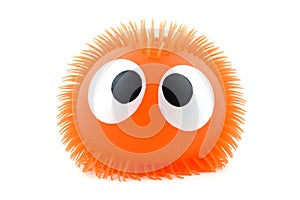 Funny orange face isolated on white background