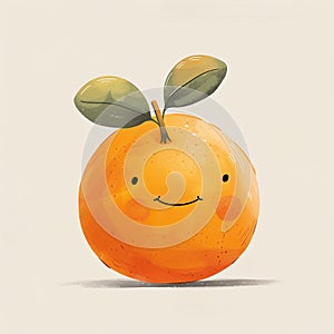 Funny orange with a smile on the face