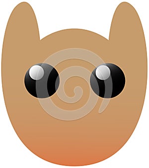 Funny owl face of a set with big eyes. Face Without Mouth Kawaii Emoji. Icons with a beautiful gradient