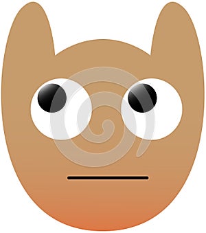 Funny owl face of a set with big eyes. Face with rolling eyes Kawaii Emoji. Icons with a beautiful gradient