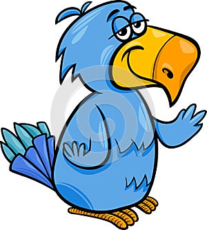 Funny parrot bird cartoon illustration