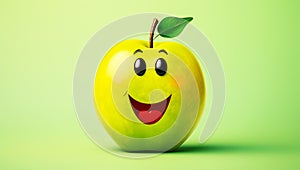 Funny pear with smiling face. AI generated