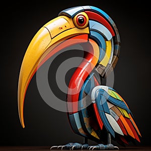 Funny Pelican: 3d Abstract Sculpture Inspired By Basquiat, Picasso, And More photo