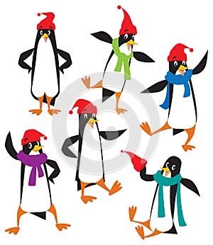 Funny penguins set