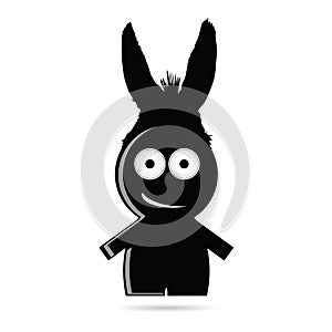 Funny people with donkey ears vector