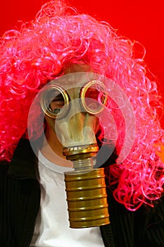 Funny Person In Gas Mask