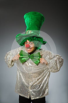 The funny person in saint patrick holiday concept