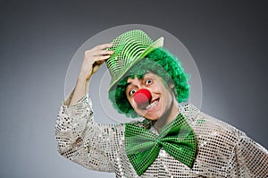 The funny person in saint patrick holiday concept