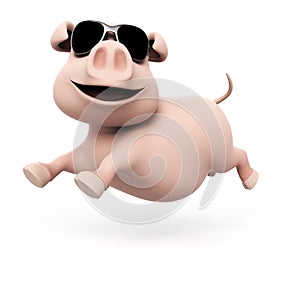 Funny pig character