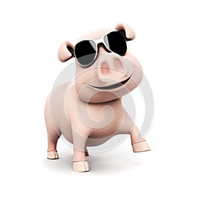 Funny pig character