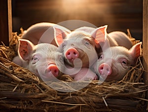 Ai Generated illustration Wildlife Concept of Funny pig