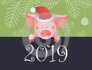 Funny piggy background with numbers