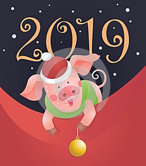 Funny piggy background with numbers
