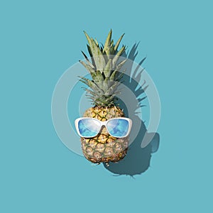 Funny pineapple with sunglasses