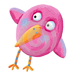Funny pink bird