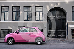 Funny pink car
