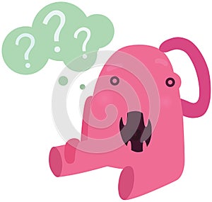 Funny Pink Confused Monster