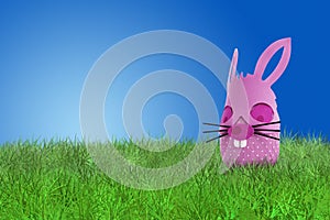 Funny Pink Easter on grass