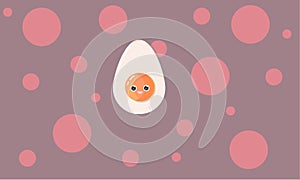 Funny pink egg cartoon caracter photo