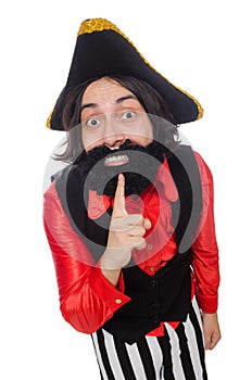 Funny pirate isolated on the white