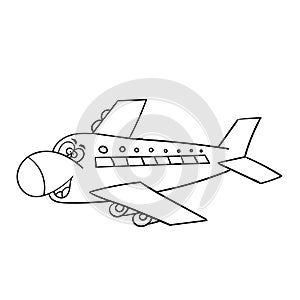 funny plane cartoon vector