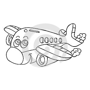 funny plane cartoon vector