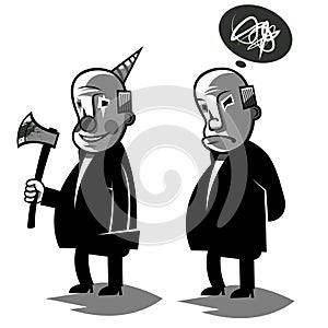 Funny politician, set two vector illustration