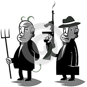 Funny politician, set two vector illustration