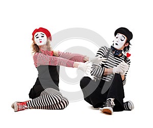 Funny portrait of mimes