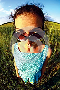 Funny portrait with sunglasses