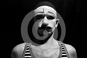 Funny portrait of theatrical mime