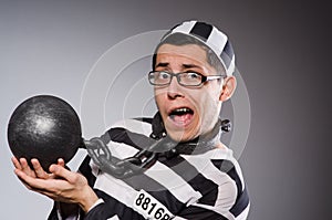 Funny prisoner in chains