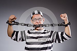 Funny prisoner in chains