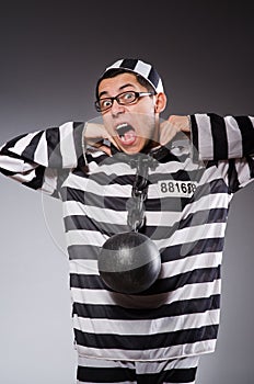 Funny prisoner in chains