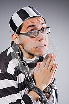 Funny prisoner in chains