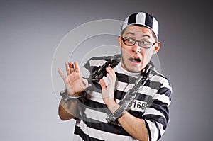 Funny prisoner in chains