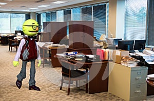 Funny Puppet Office Worker, Business