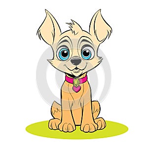 funny puppy character, canine cartoon style vector clipart