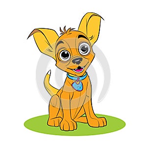 funny puppy pet character vector clipart llustration