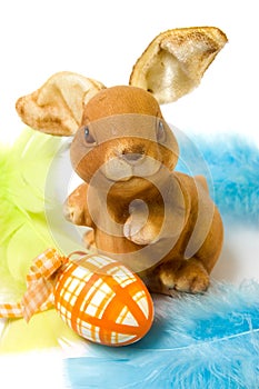 Funny rabbit with easter egg