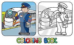 Funny railroader. Coloring book