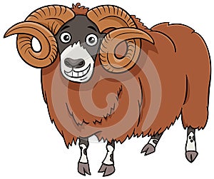 Funny ram farm animal cartoon character