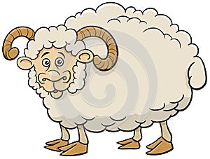 Funny ram farm animal cartoon character