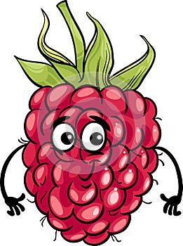 Funny raspberry fruit cartoon illustration