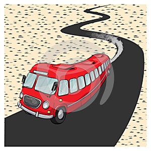 Funny red bus