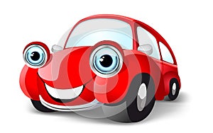 Funny red car